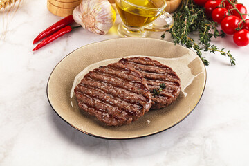 Grilled beef cutlet for burger