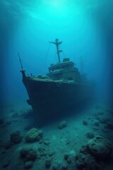 shipwreck on the ocean floor, shipwrecks, ocean, nautical ruins