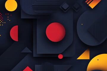 Black flat geometric background with mixed kinetic style