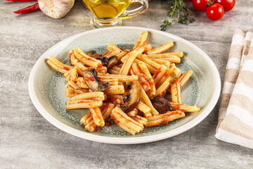 Italian cuisine - casafecce with mushrooms