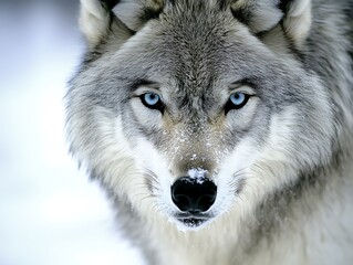 Fototapeta premium Grey Wolf Winter Stare