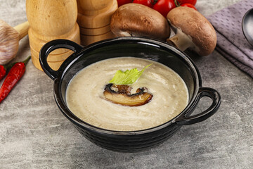 Delicous mushroom champignon cream soup