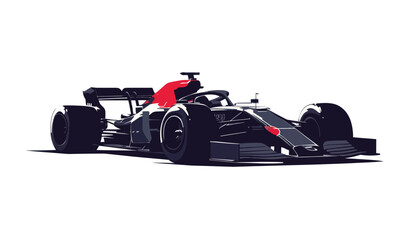 Fototapeta premium Minimalist F1 Race Car Vector Illustration for Motorsport Enthusiasts and Designers