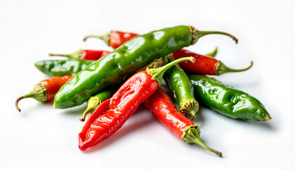 Vibrant Sichuan peppers arranged elegantly on a white backdrop, culinary art