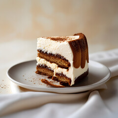 piece of chocolate cake with chocolate