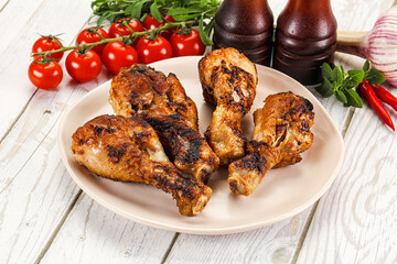 Hot and tasty chicken drumstick barbecue