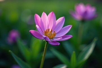 Obraz premium delicate green petals on a purple flower blooming in the garden, gardening, botanical