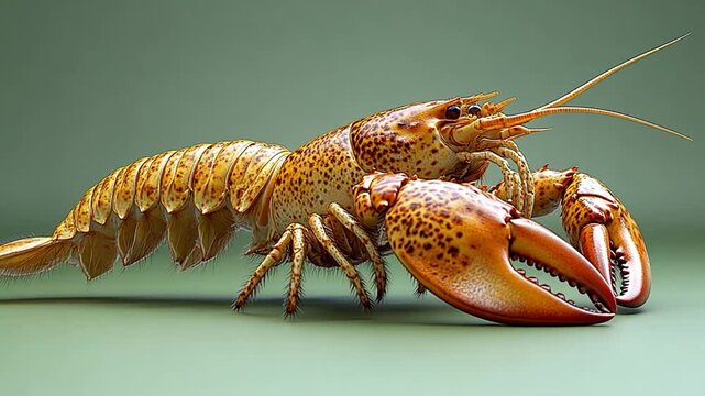 Detailed Close-Up of a Spiny Lobster, Crustacean, Marine Life