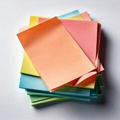 336- stack of pastel-colored sticky notes with a soft shadow, on a white background with subtle.png