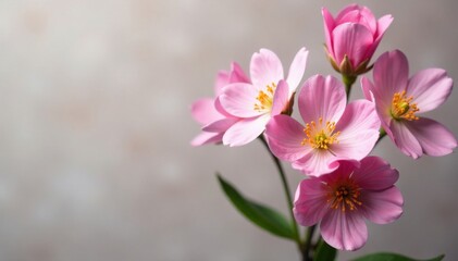 Delicate flower bouquet in a minimalist style, plant illustrations, watercolor-style art