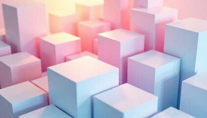 White cube boxes blocks background with shifted patterns, design, pattern, cube