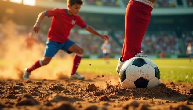 Faldoni sull'immobile calciante bloccato a terra, falcioni, terra, sportivo