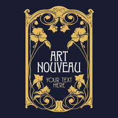 vector vintage items: label art nouveau	
