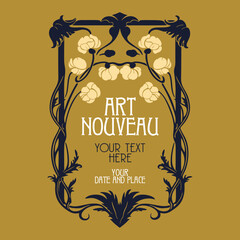 vector vintage items: label art nouveau	
