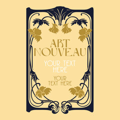 vector vintage items: label art nouveau	
