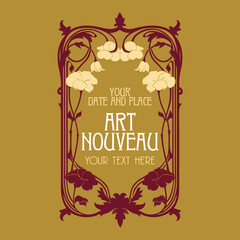 vector vintage items: label art nouveau	

