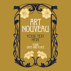 vector vintage items: label art nouveau	
