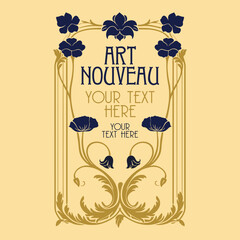 vector vintage items: label art nouveau	
