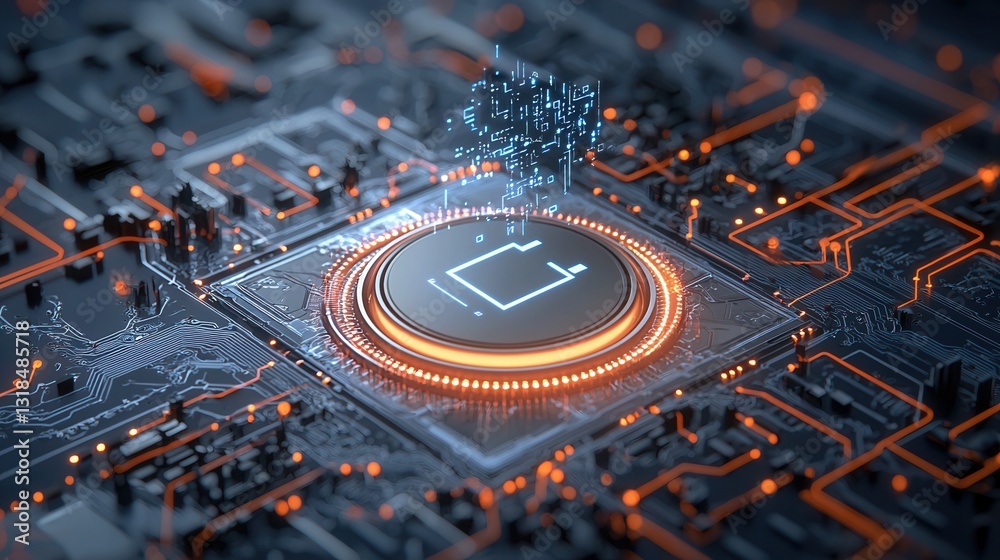 Poster advanced cybersecurity and ai driven digital protection in a futuristic tech landscape intricate cir