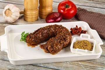 Baked pork tenderloin with mustard