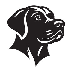 Fototapeta premium Detailed Black and White Silhouette of a Labrador Retriever Head