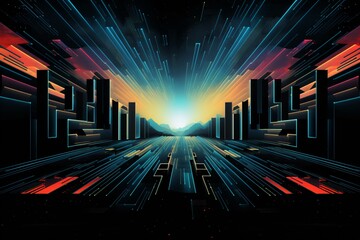 black geometric background combined with retro VHS style