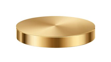 a single tier gold pedestal stand designed isolated on white background