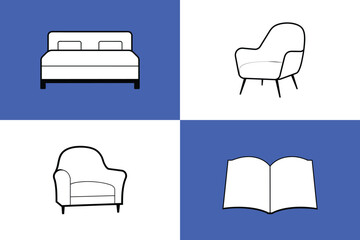 furniture icons set