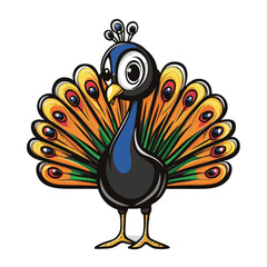 Fototapeta premium Whimsical Peacock illustration