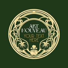 vector vintage items: label art nouveau	
