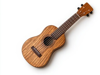 A charming wooden toy ukulele perfect for inspiring young musicians to discover their love for music on a bright white background