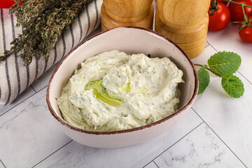 Greek feta dip with oil