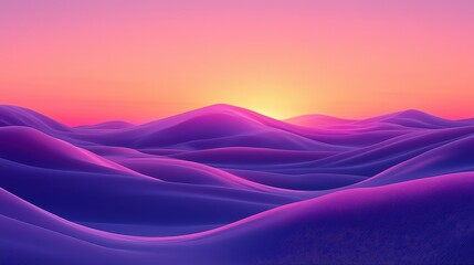 Minimalist valley landscape with smooth gradients, clean lines, and a balanced composition, offering a modern and aesthetic appeal
