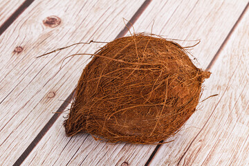 Tropical exotic brown haired coconut