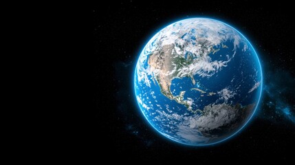 Naklejka premium Stunning view of earth from space capturing all its beauty and diversity amongst the blackness of the universe