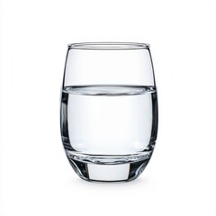 Clear Glass of Water on White Background