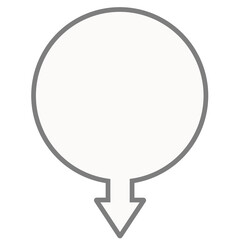 一方向矢印丸い吹き出し（グレー・白）