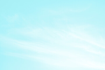 Obraz premium Blue pastel sky with white cloud. Beautiful sky in the morning. Freedom of life, New life beginning and Positive thought and energy concepts.