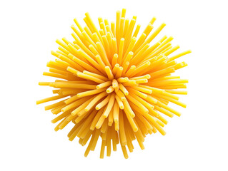 Round ball of yellow pasta on transparent background