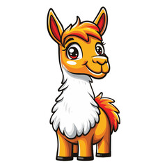 Obraz premium Llama cartoon vector illustration 