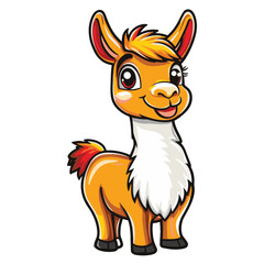 Obraz premium Llama cartoon vector illustration 
