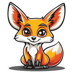 Fox cartoon vector illustration 