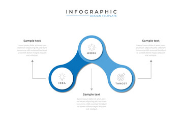 Business infographic template. 3 Step timeline journey. Process diagram, 3 options on white background, Infograph elements vector illustration