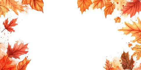 Colorful autumn leaves surround a blank space suitable for invitations or announcements