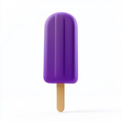Bright purple popsicle isolated on a bright white background