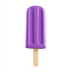 Bright violet popsicle isolated on a bright white background