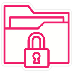 Vector Design Folder Locked Icon Style