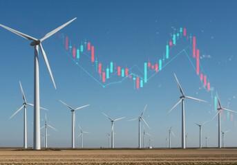 Wind turbines with declining graph