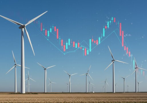 Wind turbines with declining graph