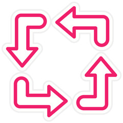 Vector Design Rectangular Arrow Icon Style